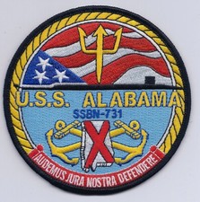 USS Alabama SSBN 731 - Submarine Crest - Black Border - 4.5 inch FE - BCP b364 picture