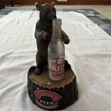 Vintage 1985 Grizzly Beer Bear Bottle Holder Display w/ Kist Soda Bottle Decor picture