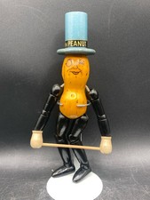 Antique 1930's Wooden Articulated Mr. Peanut Advertising Figure picture
