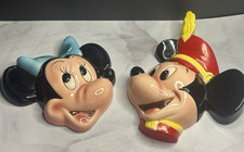 1960s Disney Cuernavaca Mexico Ceramic Wall Hanging  Mask Plaque Mickey & Minnie picture