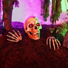 1.3-Ft. Animatronic Giant Talking Skeleton with Hands Halloween Decoration picture