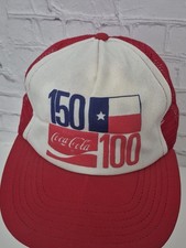 Coca-Cola Texas 150/100 Red White Blue Mesh Trucker Hat Cap Soda Theme picture