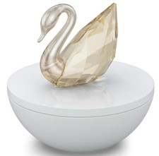 Swarovski Exclusive Keepsake Decorative Box Golden Swan #5698251 New in Box $125 picture