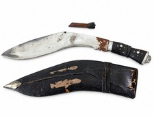 Vintage Nepalese Style Kukri Knife with Scabbard Worn Rustic Antique Look picture