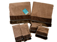 Vtg AVANTI Luxury TOWEL Set 6 pc Bath Fingertip  Washcloth Towels NEW Brown picture