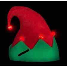  15 LED Light Up Festive Christmas Santa Elf Hat - Family 12 Pack Red picture