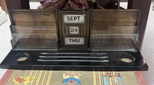 VINTAGE ANTIQUE BRONZE BRASS DECO CALENDAR - 1920'S 30 lbs GENERAL STORE DISPLAY picture