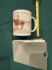 Rare First Edit T.A.G 1990 Coffee Mug - Roy Lee Ward Eatin Dust, Chisholm Trail picture