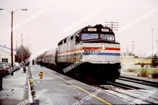 35mm slide, AMT AMTRAK EAST LANSING MI FEB-88 ORIG RAILROAD TRAIN picture