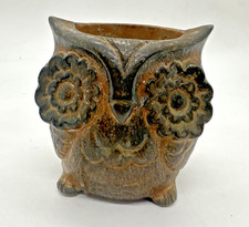 Vintage Takahashi Brown Owl Votive Tea Light Candle Holder 2.75
