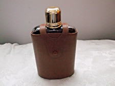 Glass Whiskey Flask with Cow Hide Case picture