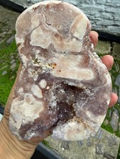 Pink Amethyst Crystal carving Healing Seated intuition druzy Power stone 1.042K picture