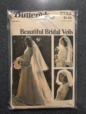 Butterick 3753 Bridal Veils Wedding Sewing Pattern Uncut 1970s Vintage Headpiece picture