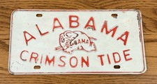 1960s Alabama Football Booster License Plate Crimson Tide Steel Embossed Rare picture