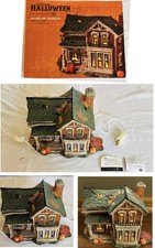 RARE Dept 56 Snow Village Halloween Screech Owl Farmhouse picture