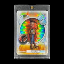 WOODY REFRACTOR WHITE BUBBLES HOLO CARD 2026 Topps Chrome Toy Story - Disney picture
