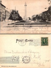 Baltimore MD Washington Monument, Mt. Vernon Place Black White Postcard 72276 picture