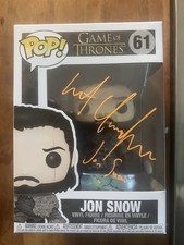 Kit Harrington Signed Funko Pop W/ Character Name Jon Snow JSA Auth picture