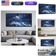 YDYSUNE Large Wall Decor- Ocean Canvas Painting Navy Blue Picture Framed picture