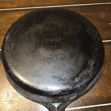 Griswold Cast Iron No. 8 Frying Pan Erie PA 704 Double Pour Spout flat picture
