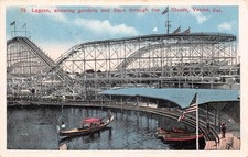 Venice California Lagoon Gondolas Roller Coaster Vintage Postcard AA117711 picture