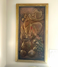 Vintage Framed Wall Art Plaque Relief Still Life Fruit 3d Floyd’s studio picture