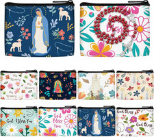 8 Pcs 3.5 X 2.4'' Rosary Pouches and Cases Catholic Bulk Flower picture