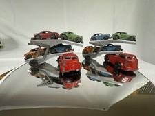 Pair Of Vintage 1950's Barclay Double Decker Mini Semi Car Transports with Cars picture