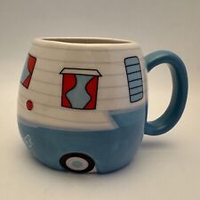 Happy Camper Ceramic Mug Cup Coffee Tea Blue 16oz Bass Pro Shops Windows Wheels picture