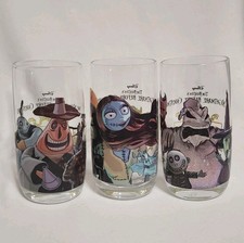 Diamond Select Disney Nightmare Before Christmas 16 oz Glass Tumblers Set Of 3 picture
