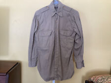 Vintage Regulation Army Officers Shirt Long Sleeve Light Khaki Twill 14-32 40s picture