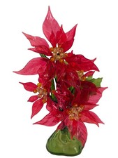 Vintage 1968 C.K. IND CO. LTD. Acrylic Lucite Poinsettia Plant - Glows - MCM picture