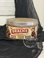 Vintage Inspired Halloween Candy Tin Primitive Rustic Distressed Metal Decor picture