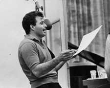 Actor Vince Edwards Talking Into A Microphone Reading From A Page - Old Photo picture
