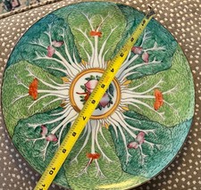 Vintage Famille Verte Bok Choy Hand Painted Plate 10” Vibrant Beautiful HTF picture