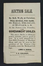 1800s antique AUCTION sale BROADSIDE FORREST CITY FOUNDRY georgia or ohio BOILER picture