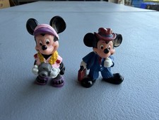 Mickey and Minnie Mouse Mini Figures Lots Of 2 Vintage 80-90”s picture