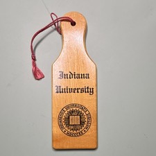Vintage Indiana University IU Wooden Paddle College Souvenir Hoosiers Seal 8” picture