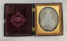 ANSON Cute Baby Wearing Painted Gold Bangle New York 1800s Daguerreotype Photo picture