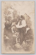 RPPC African American Kids Pauline Tebow & Ollie Goff c1910s Postcard picture