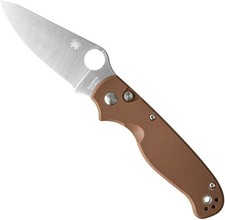 Spyderco ButtonUp Knife C275GPBN Satin Plain Edge 8Cr13MoV Blade Brown G-10 picture