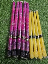 Vintage Kameyama Japan Decorative Taper Candles Lot 9 Pink Marble & Yellow... picture