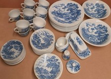60 Piece Set Of Enoch Wedgwood Countryside Dish Set 1966 Made In England picture