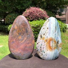 2pcs5.8LB Natural Ocean Jasper Polished Large Crystal Display Piece Healing 6528 picture
