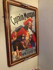 VTG Captain Morgan Spiced Rum Nautical Wall Mirror Bar Decor 36