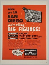 1951 Print Ad San Diego Union & Evening Tribune Newspaper Big Isolated Market picture