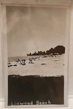 Vermilion Ohio Real Photo Postcard Bathing Beach Linwood Park RPPC 1950's? picture