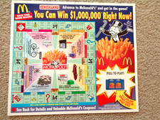 McDonald's Monopoly Board & Unpulled Tab picture