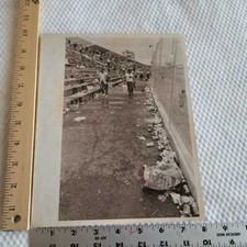 Vintage 1974 Charlotte NASCAR Press Photo GARBAGE Fans Leave Their Mark picture