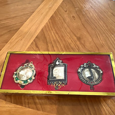 Lenox Set of 3 Mini Ornate Metal Rectangle Picture Frames w/ Display Box picture